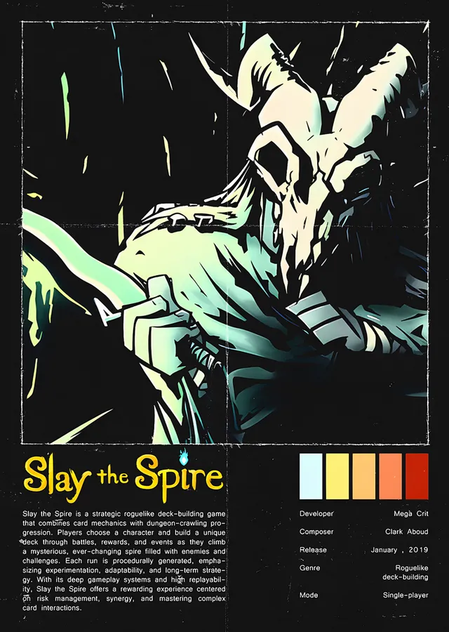 Slay the Spire: Siyah Zeminde Boynuzlu Yaratık metal tablo