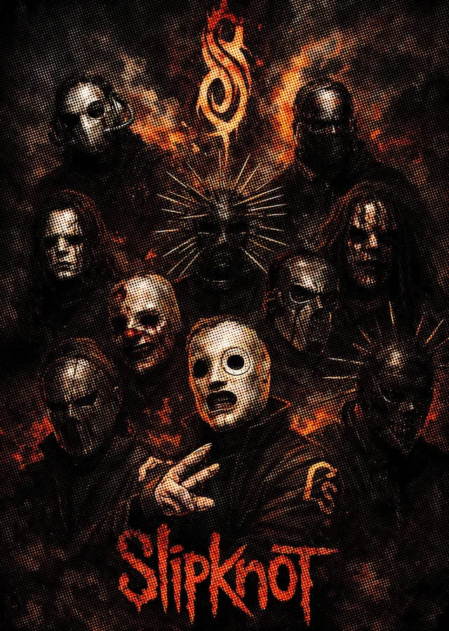 Slipknot: Alev Zeminde Dokuz Maske metal tablo