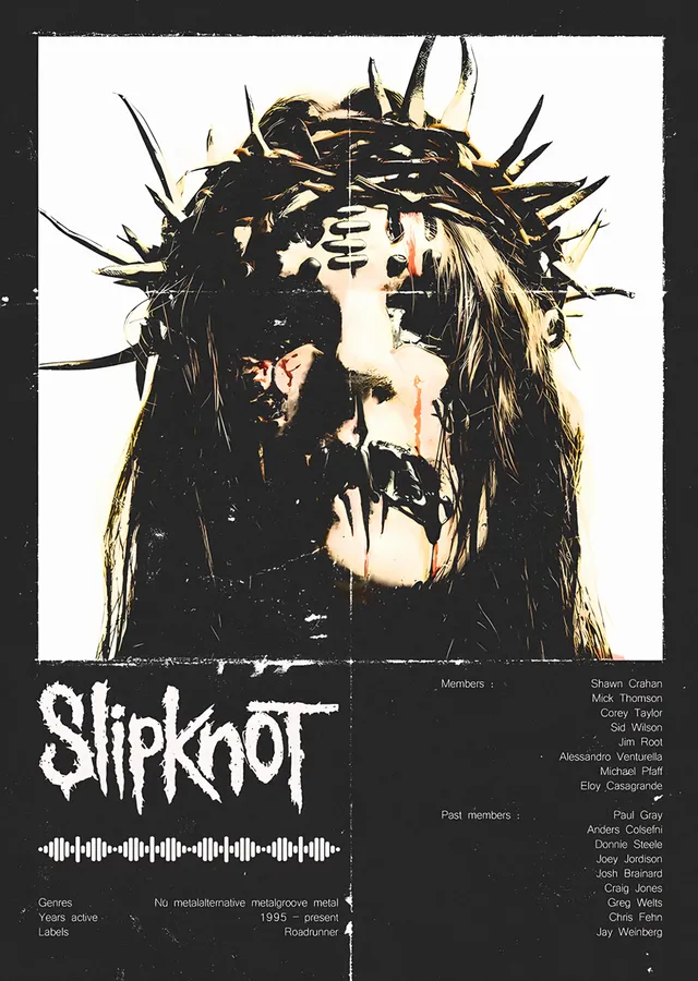 Slipknot: Dikenli Taçlı Maske Portresi metal tablo