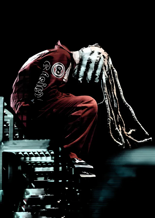 Slipknot: Dizüstü Çöken Maskeli Vokalist metal tablo