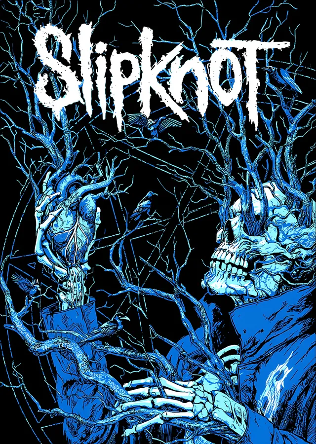 Slipknot: Mavi Dallarda Kafatasları metal tablo