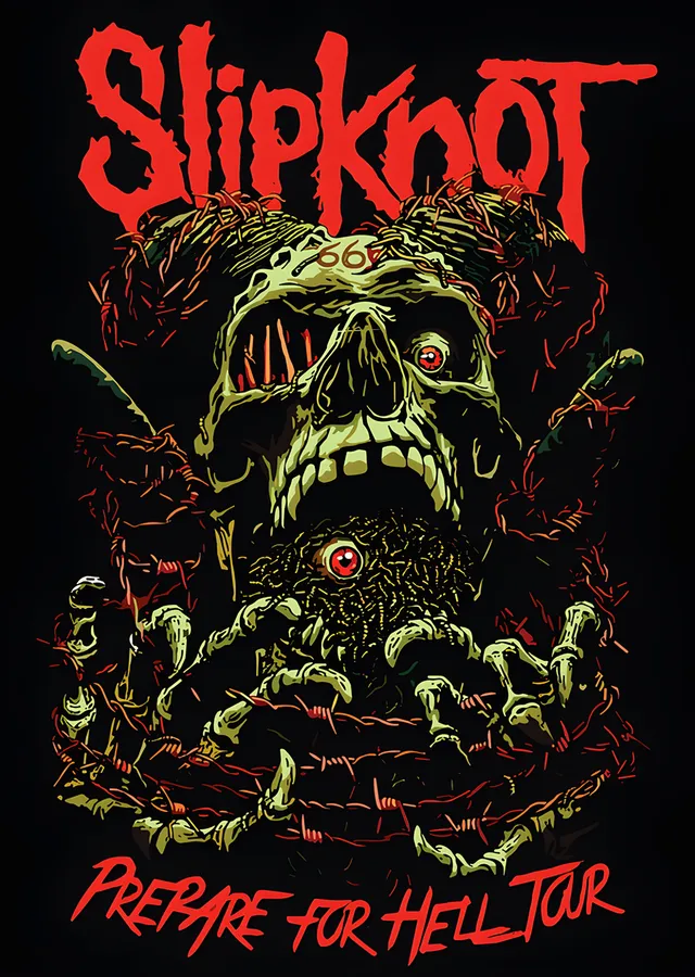 Slipknot: Prepare for Hell Tour Kafatası metal tablo