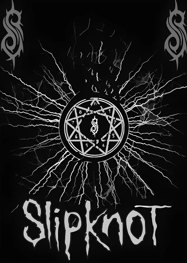 Slipknot: Siyah Zeminde Dokuz Uçlu Yıldız metal tablo