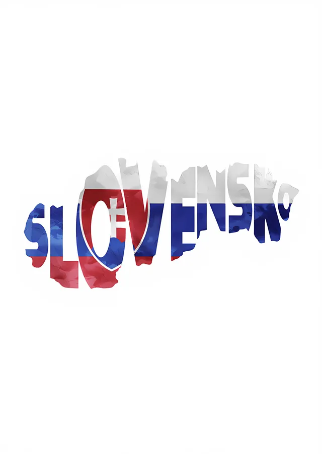 Slovakya - Tipografi Haritası metal tablo