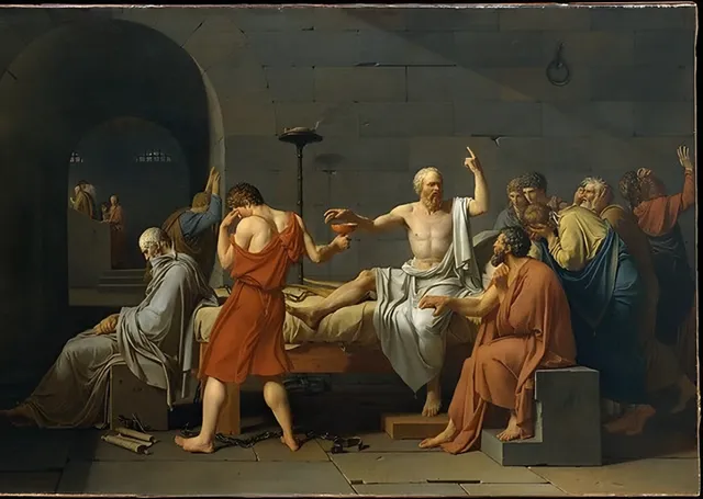 Sokrates'in Ölümü - Jacques-Louis David metal tablo
