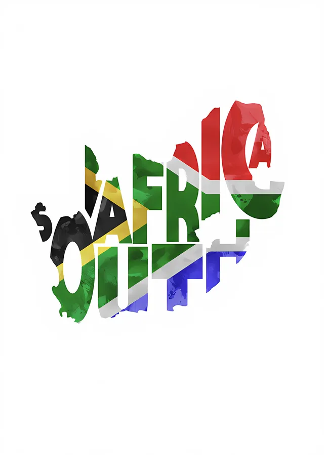 Güney Afrika - Tipografi Haritası metal tablo