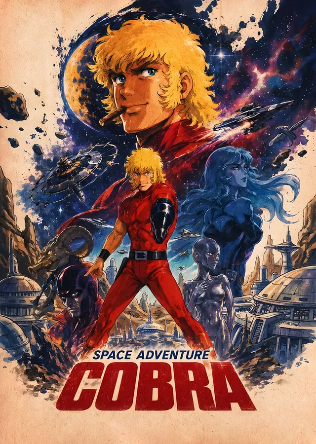 Space Adventure Cobra: Kızıl Ceketli Kahraman metal tablo