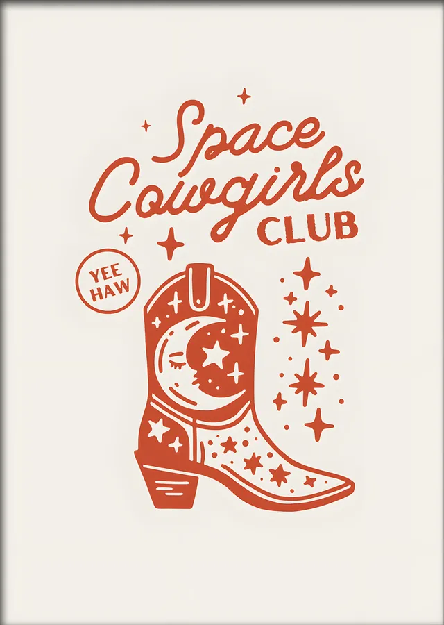 Space Cowgirls Club metal tablo