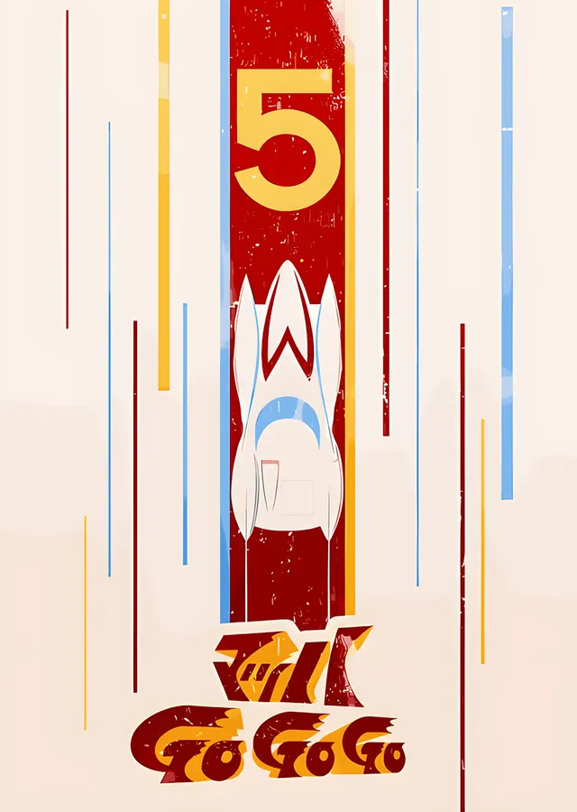 Speed Racer: Minimal Mach 5 Çizgileri metal tablo