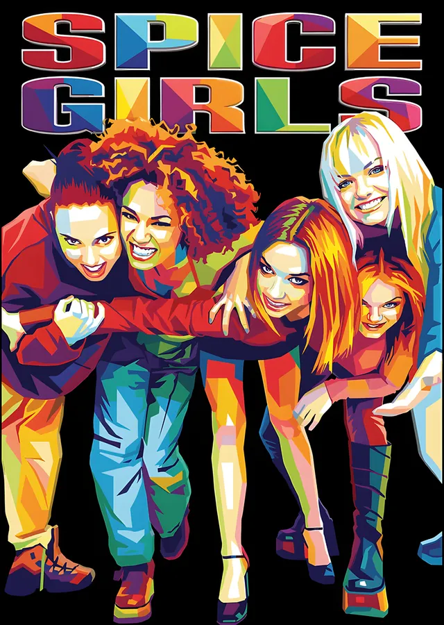 Spice Girls - Renkli Grup Portresi metal tablo