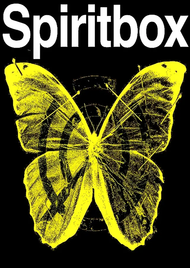 Spiritbox - Sarı Kelebek Siyah Zemin metal tablo