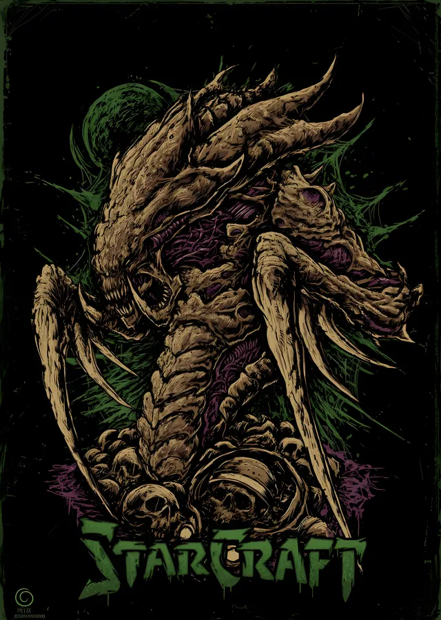 StarCraft - Zerg Yaratığı metal tablo