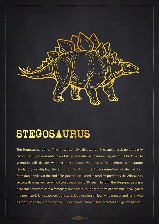 Stegosaurus - Çizgi Şema metal tablo