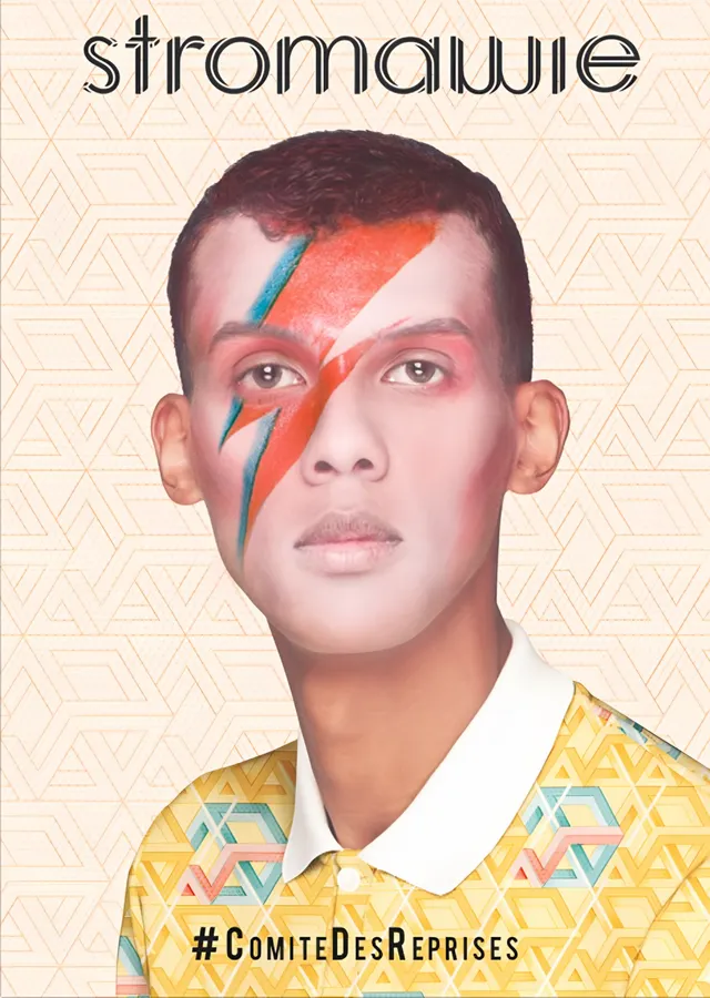 Stromae - Şimşek Yüzlü Portre metal tablo