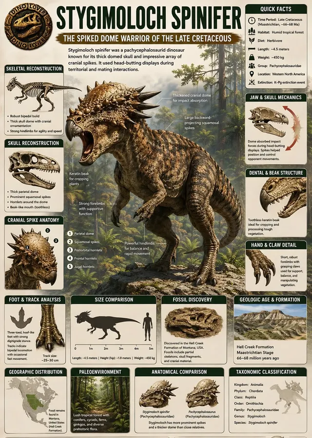 Stygimoloch Spinifer - Bilgi Levhası metal tablo
