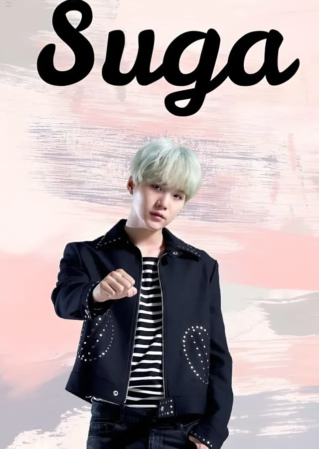 Suga (BTS) - Pastel Zeminde Portre metal tablo