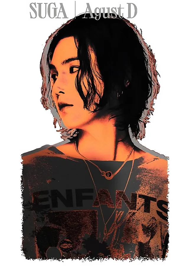 Suga - Turuncu Tonlu Portre metal tablo
