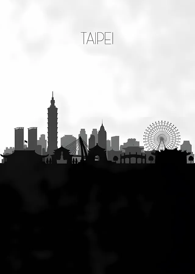 Taipei Silueti metal tablo