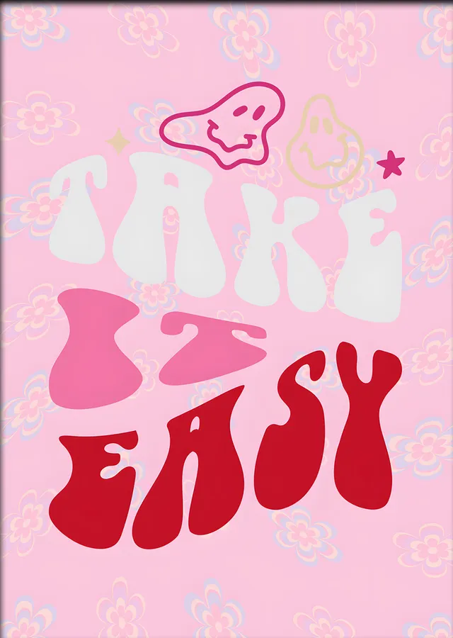 Take It Easy Retro Harfler metal tablo