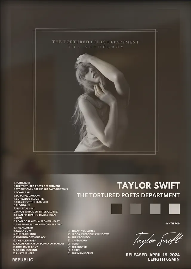 Taylor Swift: The Tortured Poets Department metal tablo