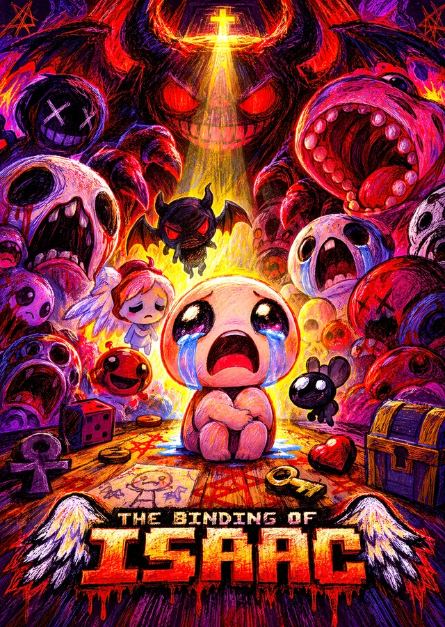 The Binding of Isaac: Işık Sütununda Ağlayan Isaac metal tablo
