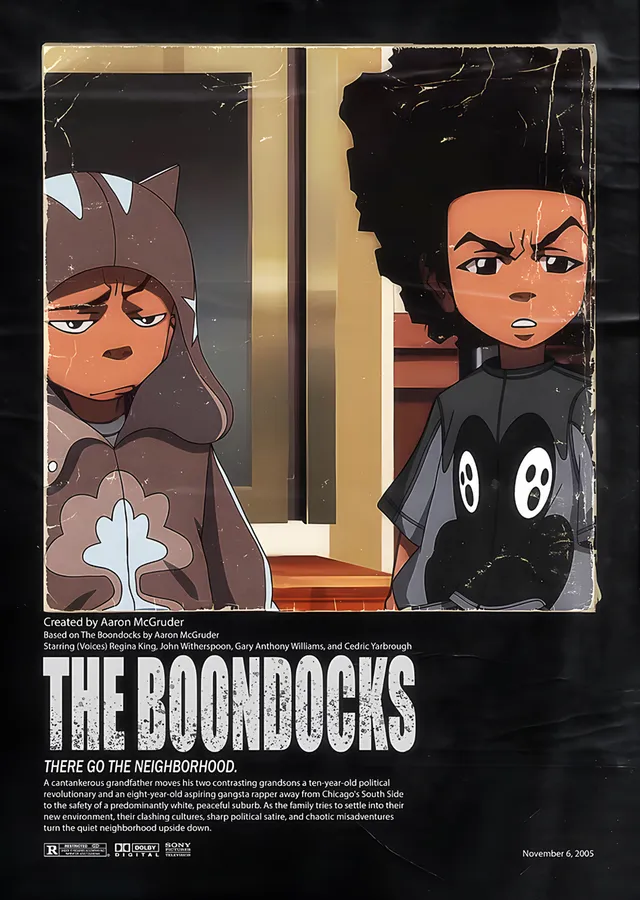 The Boondocks: Kapı Aralığında Kardeşler metal tablo