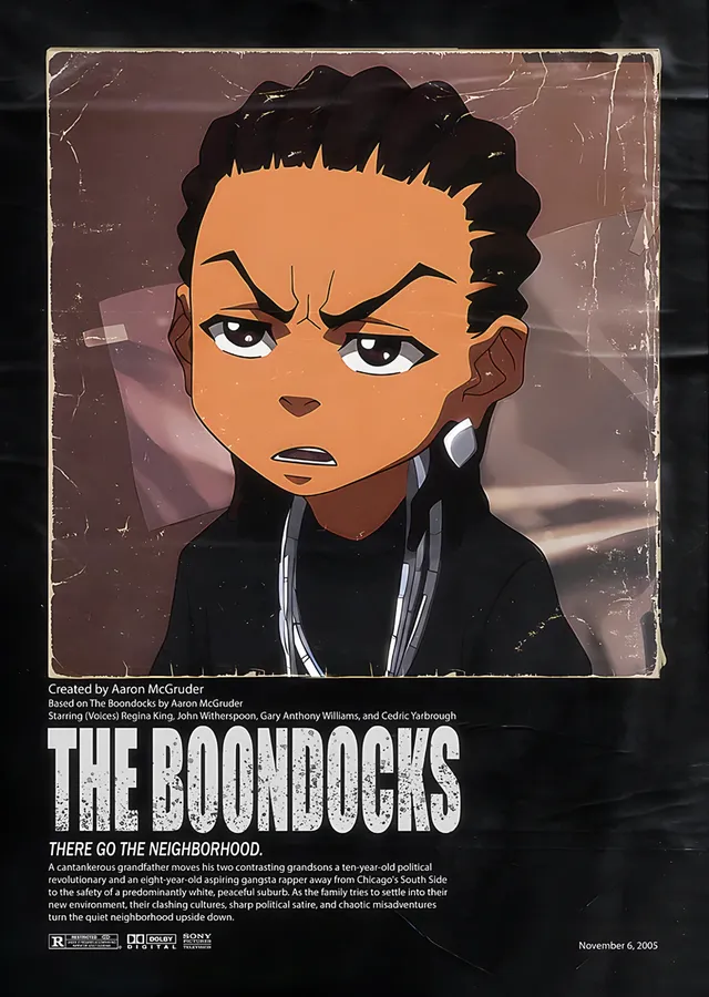 The Boondocks: Kaşlarını Çatan Riley metal tablo