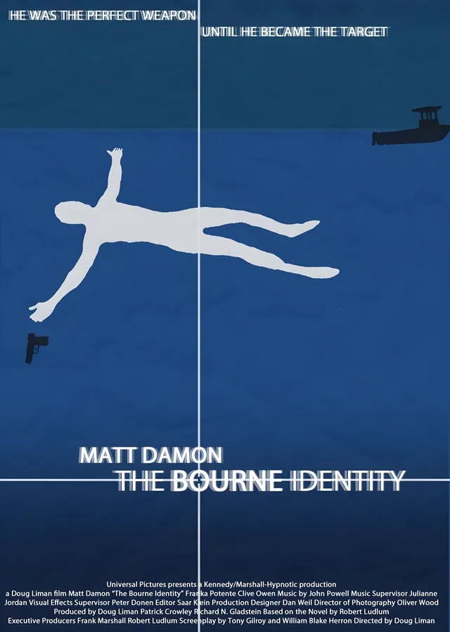 The Bourne Identity Mavi Su metal tablo