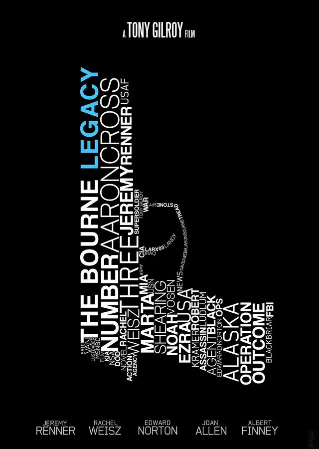 The Bourne Legacy Tipografi metal tablo