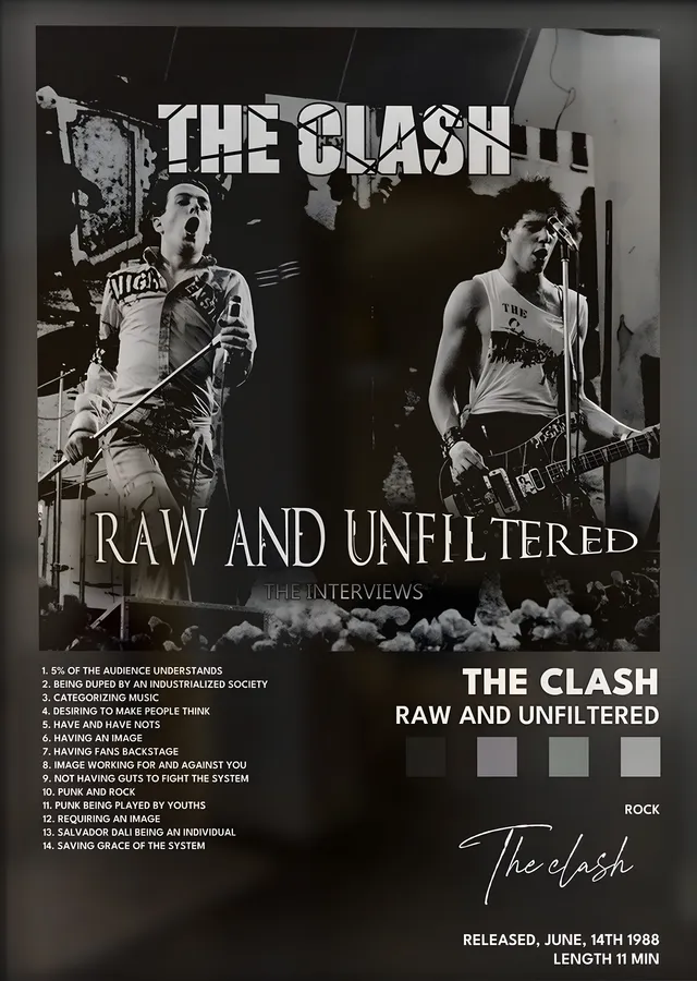 The Clash: Raw and Unfiltered metal tablo