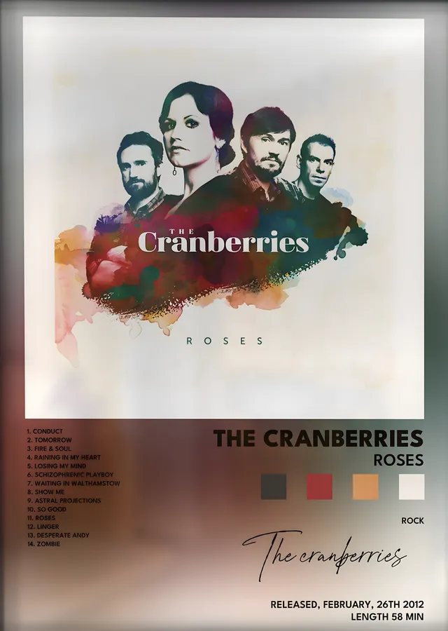 The Cranberries: Roses metal tablo
