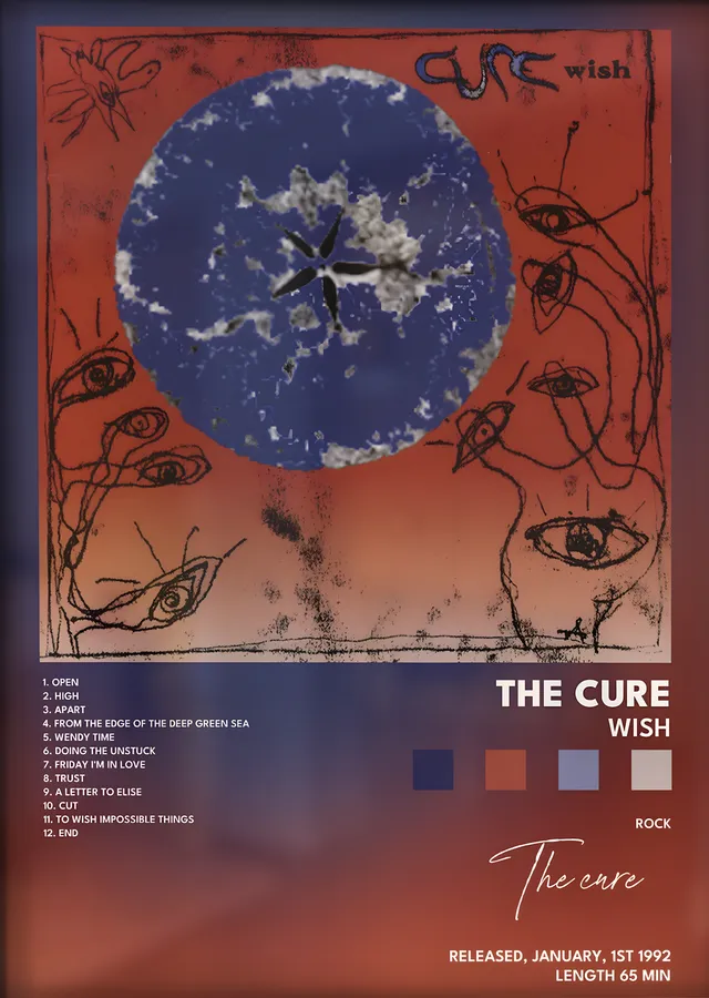 The Cure: Wish metal tablo