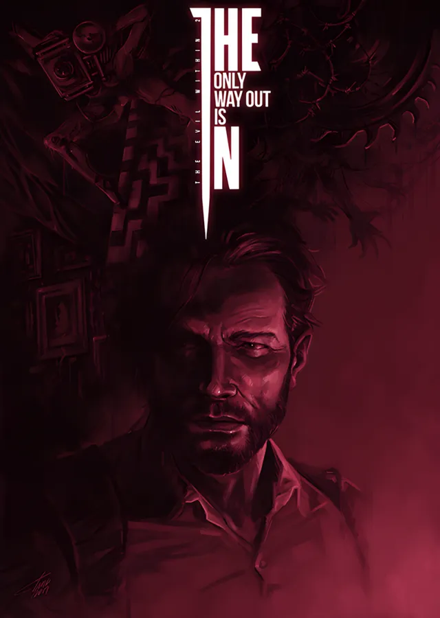 The Evil Within 2: Kızıl Koridor metal tablo