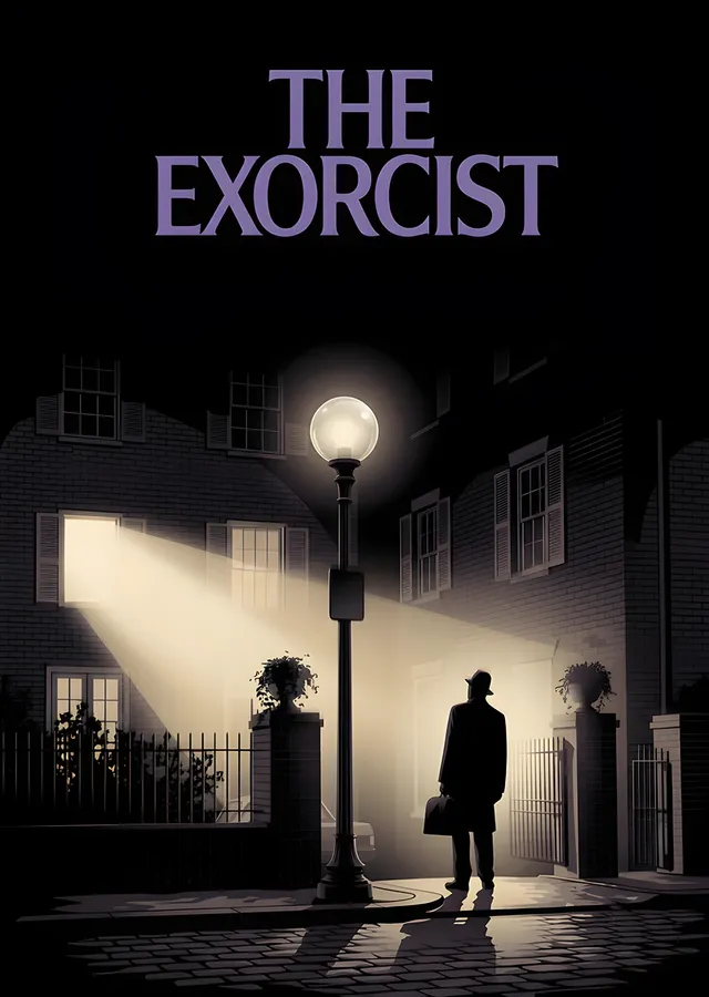 The Exorcist: Sokak Lambası Altında Silüet metal tablo