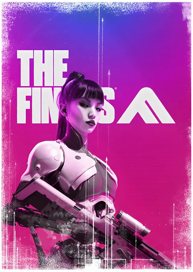 The Finals: Pembe Zeminde Silahlı Yarışmacı metal tablo