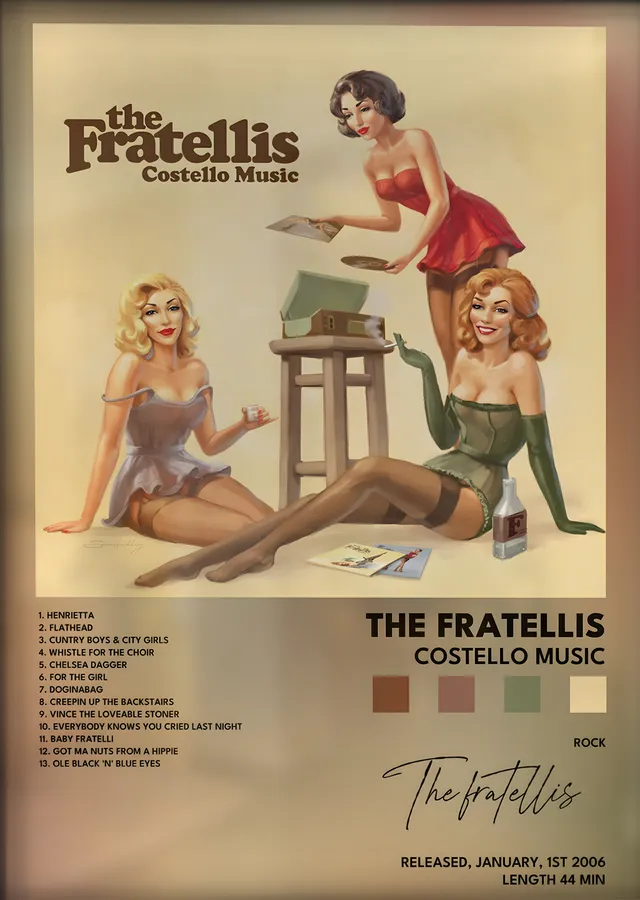 The Fratellis: Costello Music metal tablo