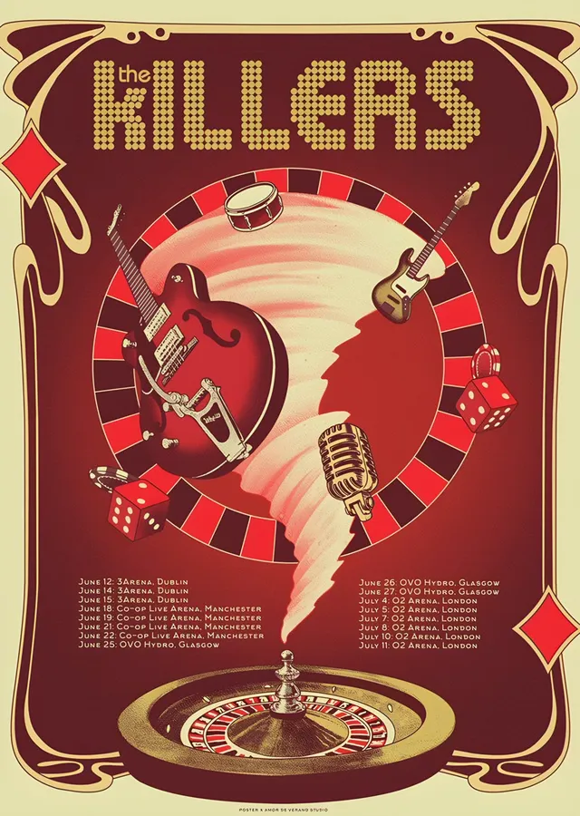 The Killers - Turne Afişi metal tablo