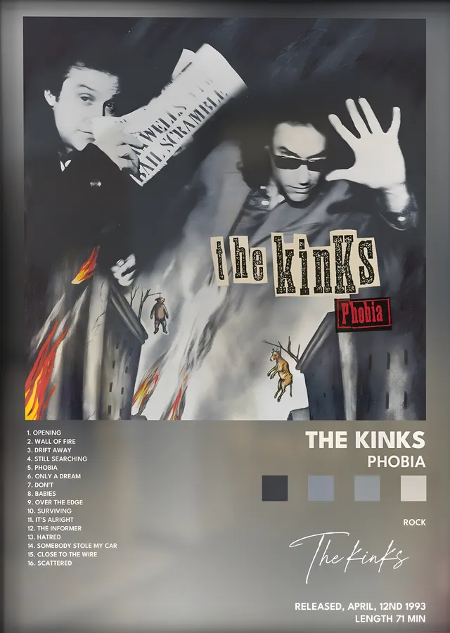 The Kinks: Phobia metal tablo
