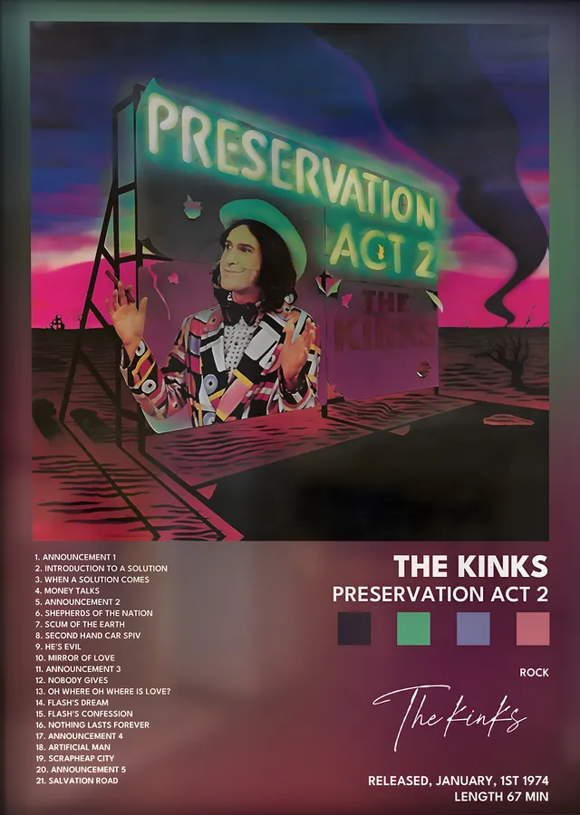 The Kinks: Preservation Act 2 metal tablo