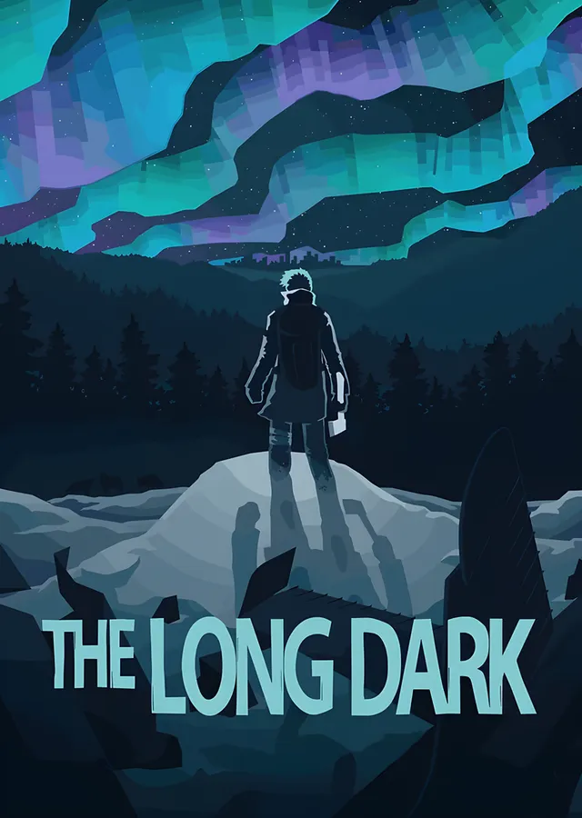 The Long Dark: Kuzey Işıkları Altında Silüet metal tablo