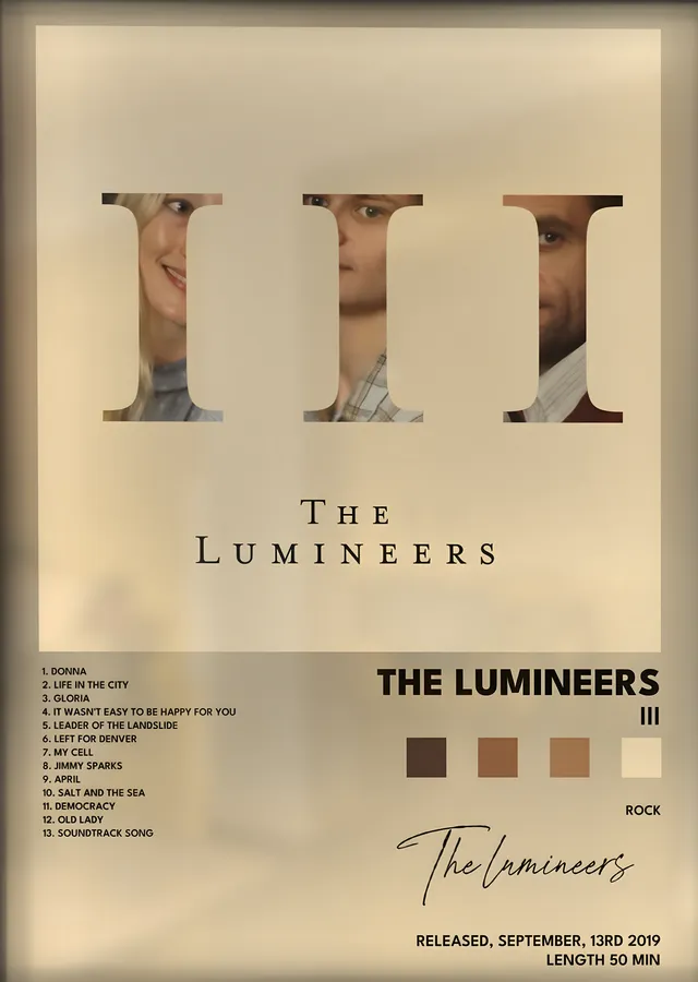 The Lumineers: III metal tablo