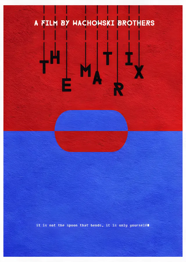 The Matrix: Kırmızı Mavi Hap metal tablo