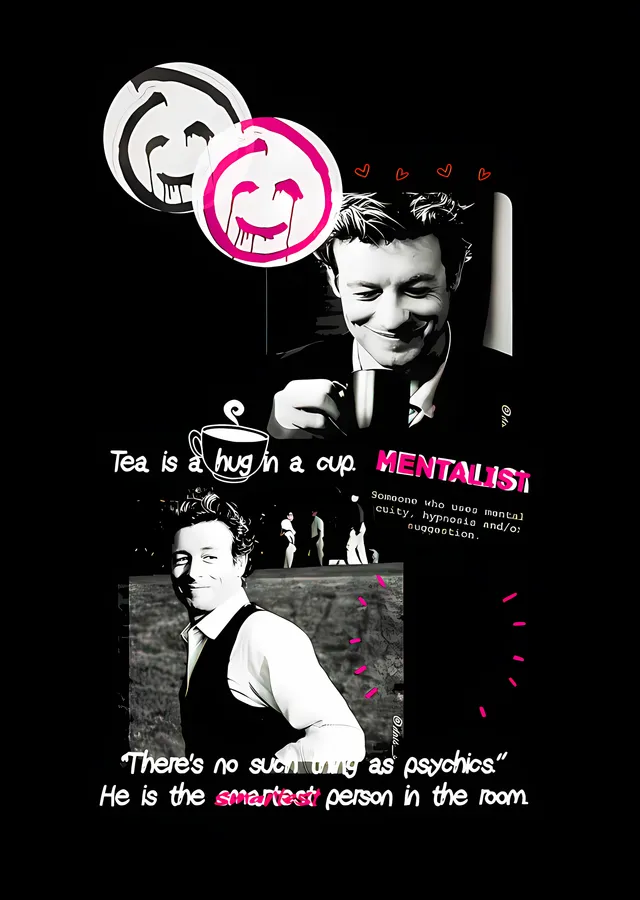 The Mentalist: Gülen Yüz Kolajı metal tablo