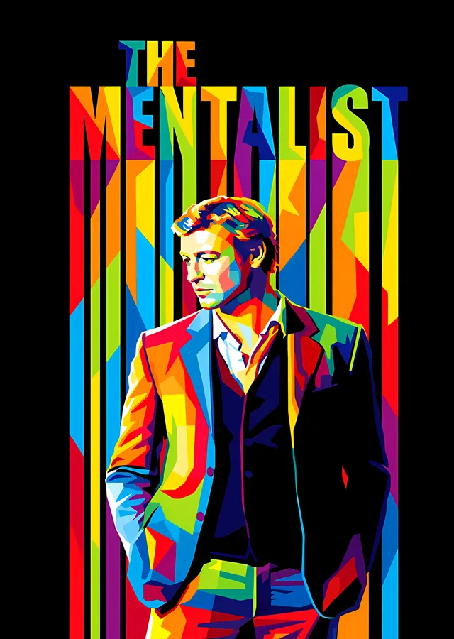 The Mentalist: Renkli Çubuk Pop Art metal tablo