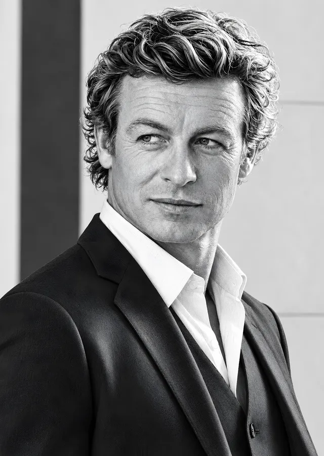 The Mentalist: Simon Baker Portresi metal tablo