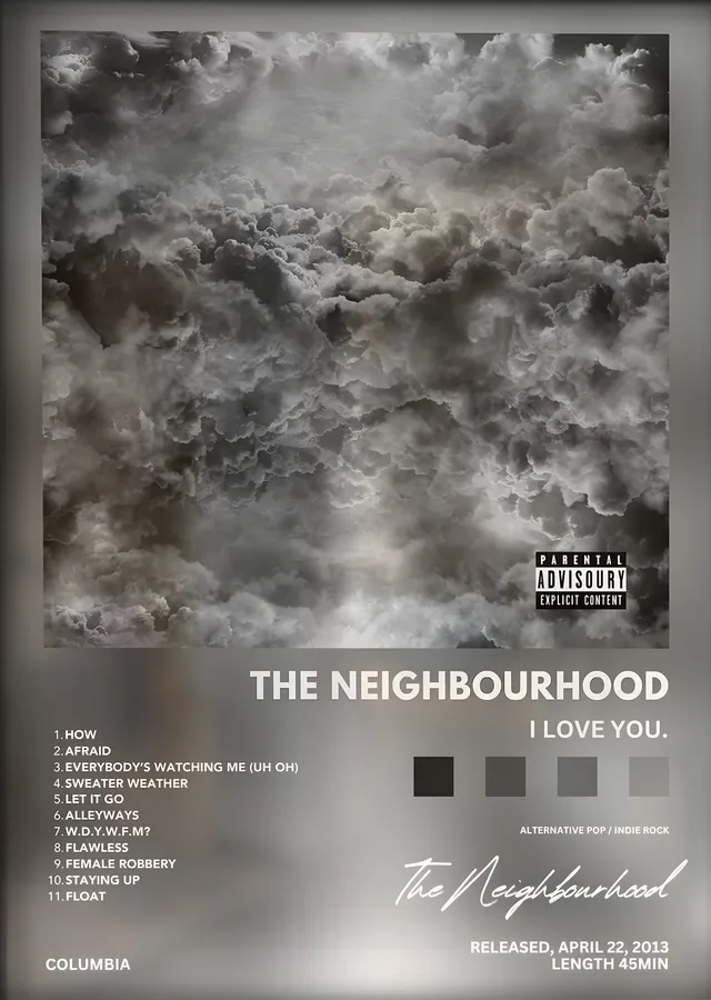 The Neighbourhood: I Love You. metal tablo