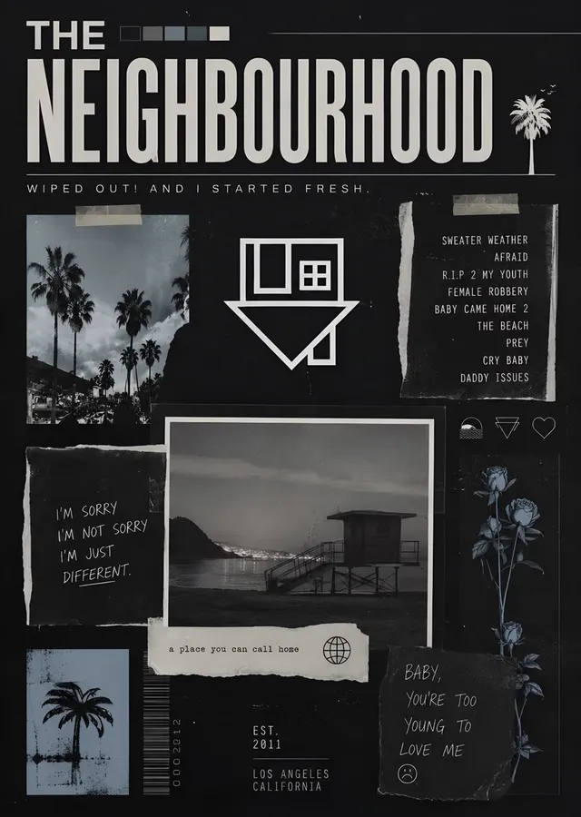 The Neighbourhood: Palmiyeli Kolaj metal tablo