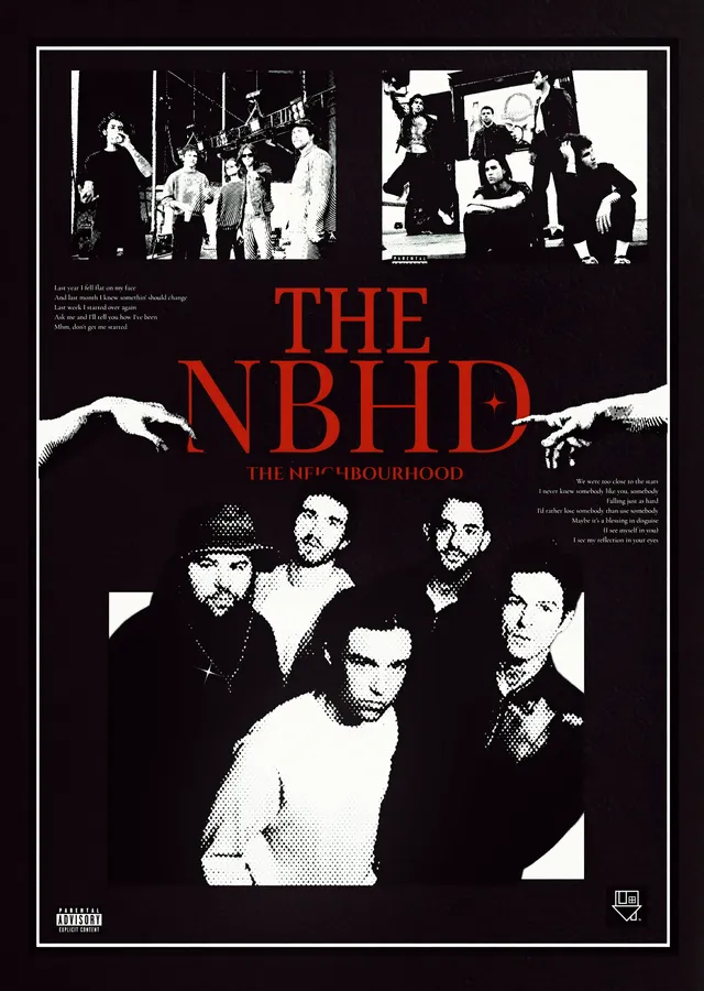 The Neighbourhood: Siyah Beyaz Kolaj metal tablo