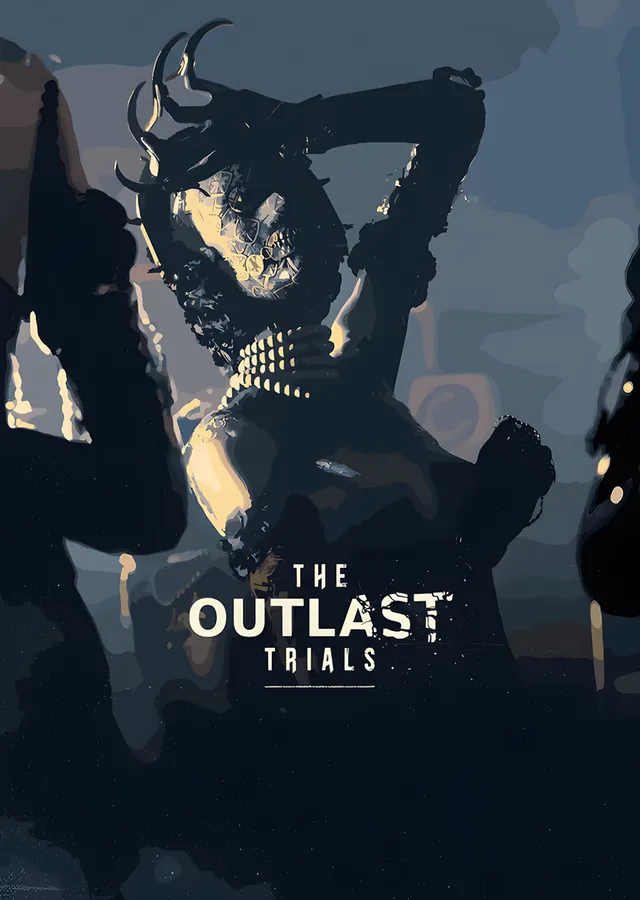 The Outlast Trials: Boynuzlu Dev Silüeti metal tablo