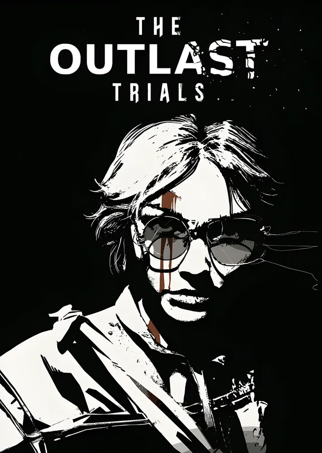 The Outlast Trials: Gözlüklü Beyaz Portre metal tablo